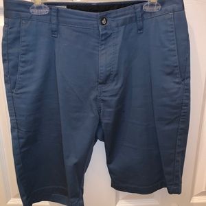 Volcom blue flat front shorts
